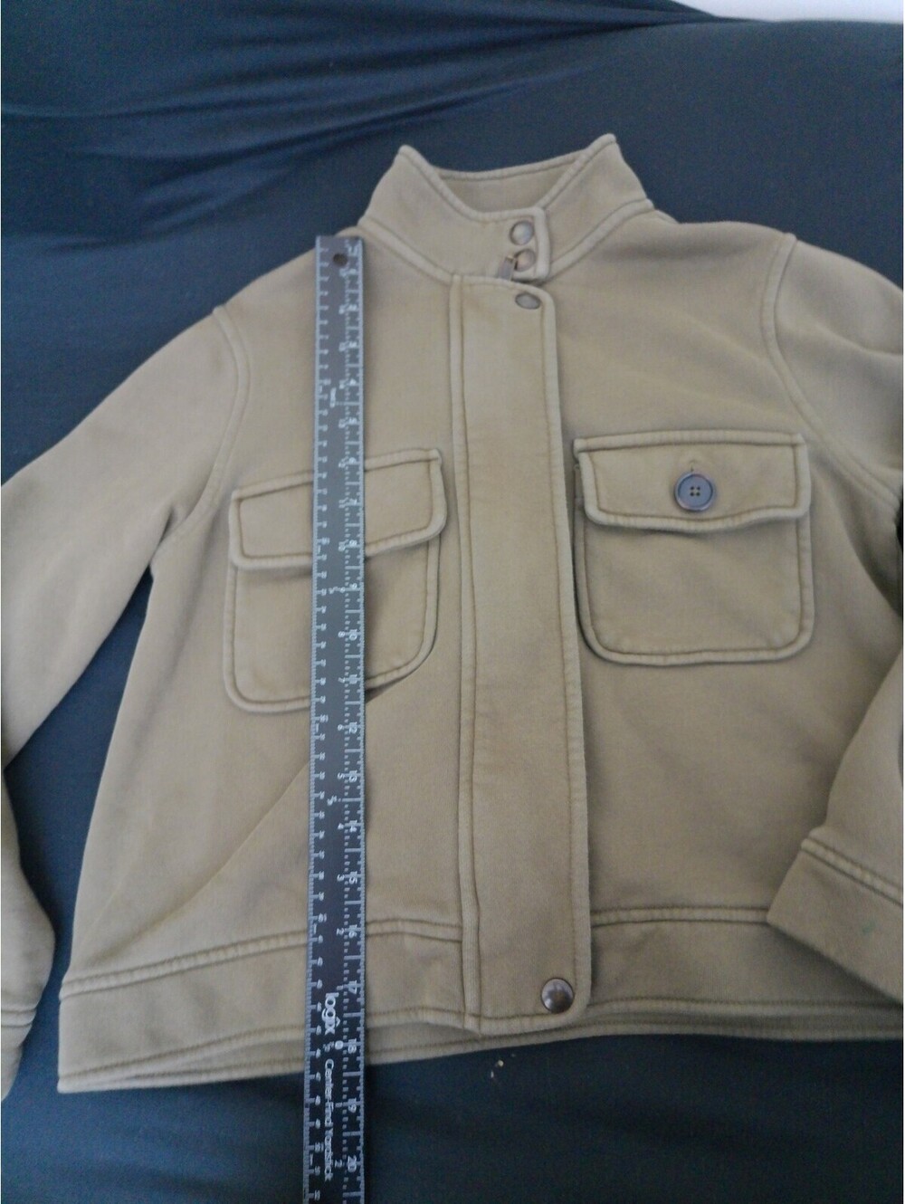 Banana Republic Jacket Womens Tan Size S Small Moto Funnel Neck Snap Front